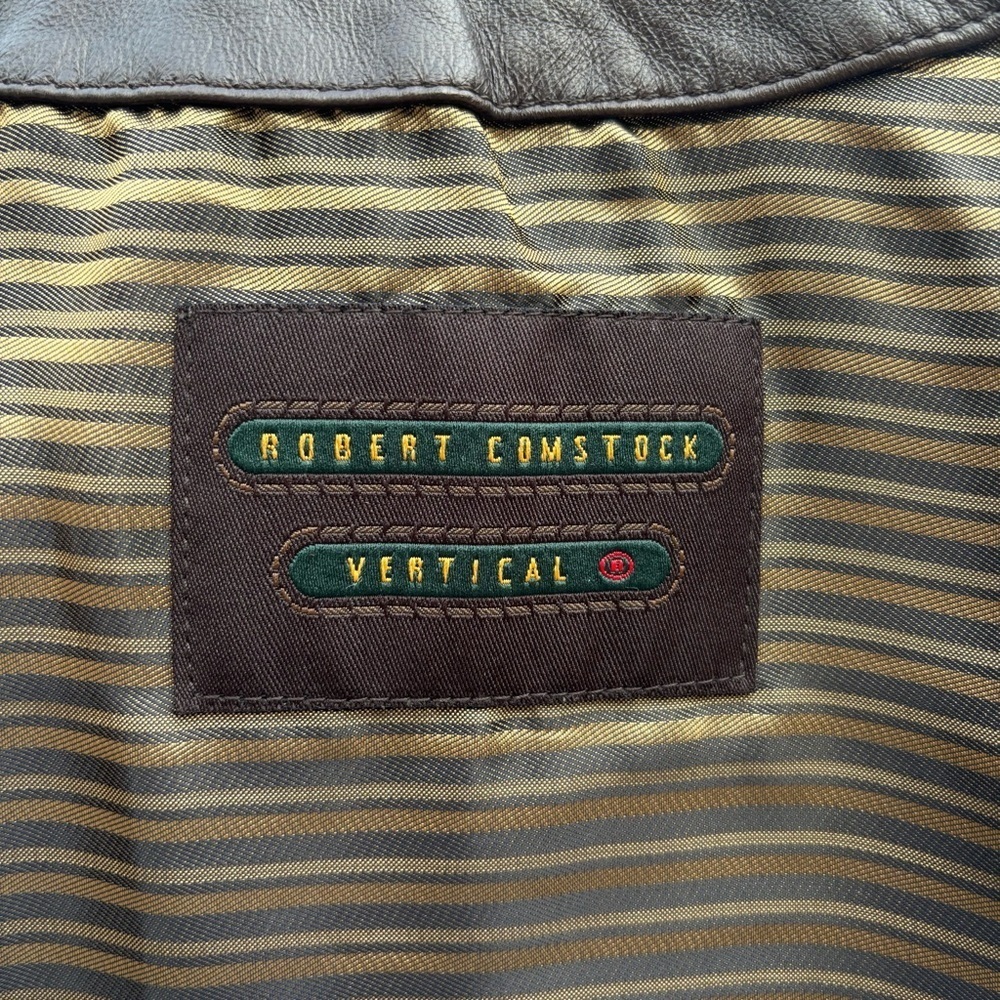 Robert Comstock Men's Dark Brown Soft Leather Shirt Jacket with lining. Size L - Picture 12 of 16